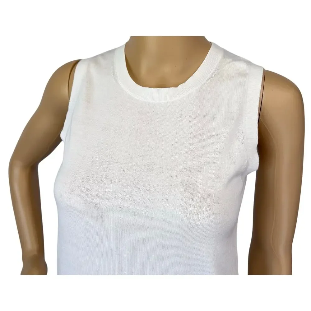 J. Crew Sweater Shell in Classic Cotton White BO375 Size XXS - Picture 8 of 13